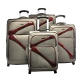 Fashion design polyester soft luggage set with PU