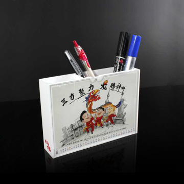 Custom High Quality White Acrylic Pencil Cup Holder