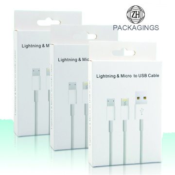 White paper USB data cable packaging box