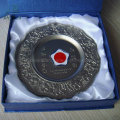 Customize 21cm Japan Karate Logo Katana Metal Souvenir Plate with Gift Box