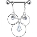 Crystalline Circular Teardrop Trilogy Nipple Ring