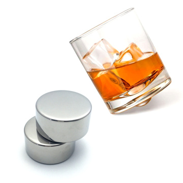 Whisky Stones-2 cubos de hielo de acero inoxidable