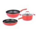 Nonstick Scratch Coating 4 Stück Kochgeschirr Set Induction Bottom