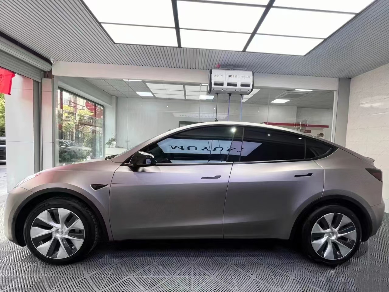 PET satin metallic Grey b PET satin metallic Grey b