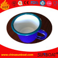 Carbon Steel Porcelain Enamel Mug/Tea Cup with Roll Rim