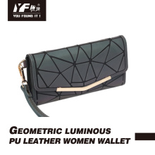 Cartera geométrica luminosa con asa cuero PU