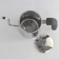 Stainless Steel Coffee Pot with Black Handle