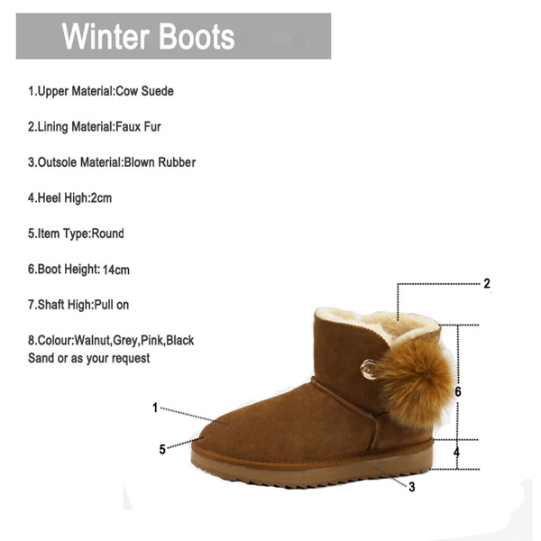 Fashionable ankle snow boots