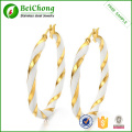 Stainless steel gold Circle hoop earring with enamel