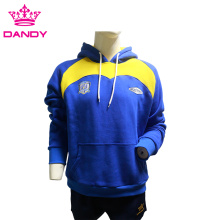 Blue cotton pullover hoodies