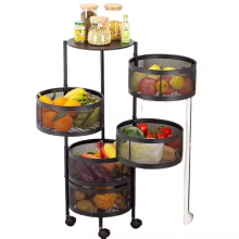 Organisateur de racks de cuisine en fer à 5 niveaux à 5 niveaux lourds pour les supports de rangement en rotation de légumes