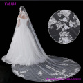 China Factory Broderie en dentelle nuptiale voiles de mariage avec des peignes