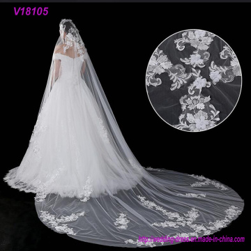 Beaded Soft Trim Bridal Veils French Lace Applique Beaded Soft Trim Nupcial Veils Acessórios de casamento French Lace