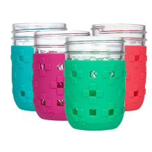 Manchette de pot Mason en silicone flexible protectrice