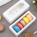 Benutzerdefinierte klare Fenster fünf Macaron -Verpackungen weiße Boxen