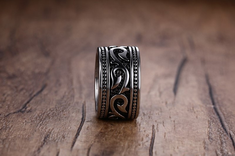 Antique Silver Plated Stainless Steel Ring For Men