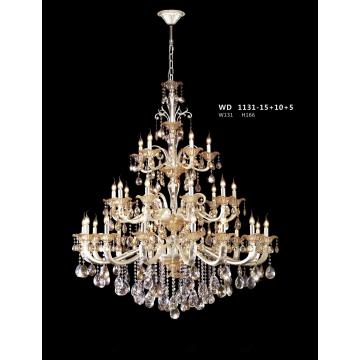 Lustre de luxe en laiton et décoration en cristal (WD1131-15 + 10 + 5)