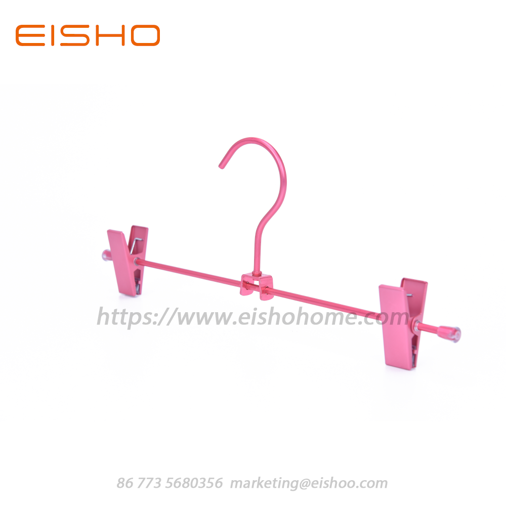 Pants Hangers With Clips In Satin Finised Aluminum 11 8 1