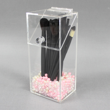 Clear Acrylic Makeup Brush Holder with Lid