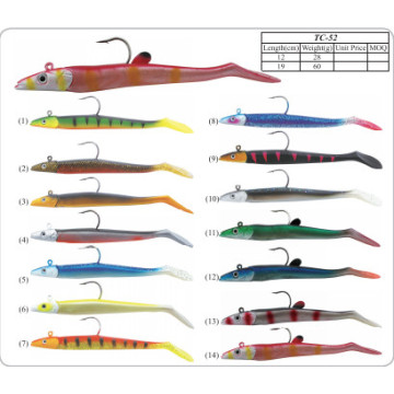 Pesca, jig, cabeça, suave, isca, atração