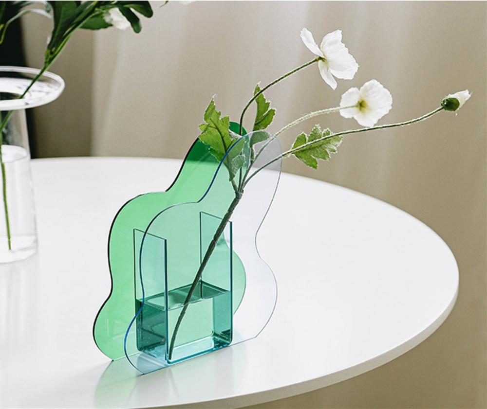 Acrylic Clear Creative Vase Green