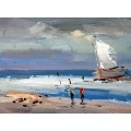 Knife Boat Oil Painting