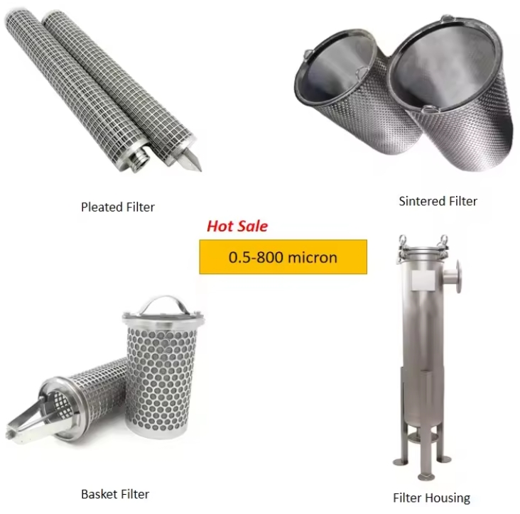 custom various metal sintered pleated baskest filter and filter housing custom various metal sintered pleated baskest filter and filter housing