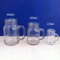 Glass Jars with Handle Drink Cup