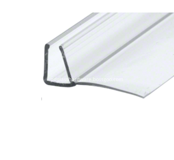 Shower Door Polycarbonate U-Seal with 90-Degree Vinyl Fin 