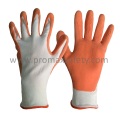 13G White Polyester Liner naranja de espuma de látex de revestimiento Guantes de jardín