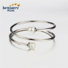 10.5-11mm AAA Perla redonda em prata esterlina Pulseira de pérolas para mulheres