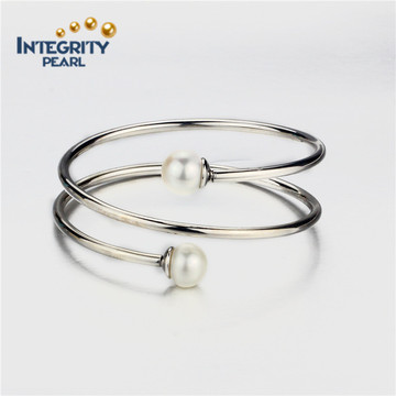 10.5-11mm AAA cerca de la plata esterlina de plata de moda perla pulsera para las mujeres