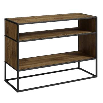 Horizontal Wood Bookcase metal frame design