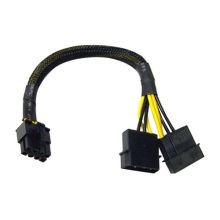 2X 4-Pin Molex Male to 8-Pin Electric Adapter Cable