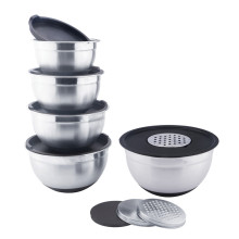 Airtight cheese grater lid salad mixing bowl set