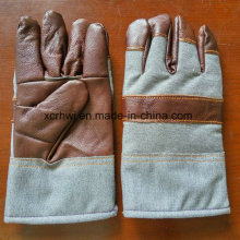 Leather Winter Working Warm Gloves,Cow Grain Leather Fleecy Lined Winter Warm Working Gloves