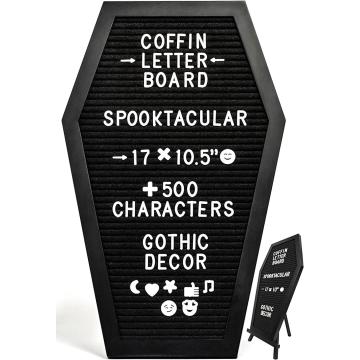 Black Felt Coffin Letter Board