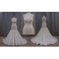 Button Illusion Neckline Wedding Dress