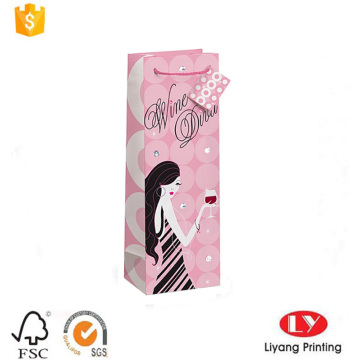 Printed Wine Bottle Packing Paper Bag