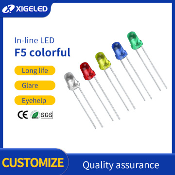 In-line LED f5 colorful high power lamp beads
