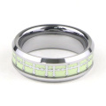 Bague Cross Inlay Glow in The Dark Tungstène