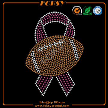 Football in pink ribbon wholesale rhinestone accessories