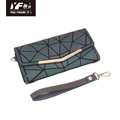 Geometric luminous wallet with handle PU leather