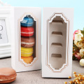 Benutzerdefinierte klare Fenster fünf Macaron -Verpackungen weiße Boxen