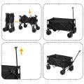 Black Collapsible Folding Outdoor Utility Steel Wagon