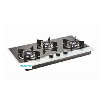 Glen Black & White Gas Hob 3 Burners