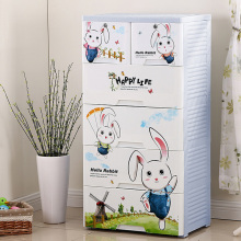 Cartoon Rabbit Design Plastic Drawer Storage Cabinet (HW-2653)