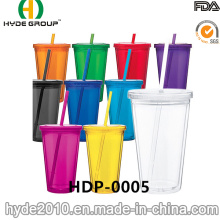 Customized BPA Free Plastic Tumbler with Straw and Lid (HDP-0005)