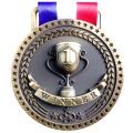 Antique Finish Bronze Medals With Ribbon