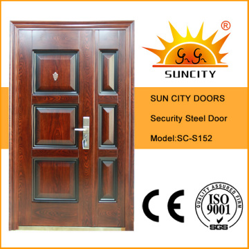 Puerta de acero de seguridad de una y media hoja, diseño de una puerta (SC-S152)
